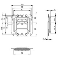 Adam Hall 27095 BLK medium inbouw stopscharnier zwart 27095 BLK medium inbouw stopscharnier zwart