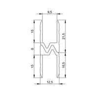 6103 BLK Aluminium omkeer sluitprofiel 9,5mm zwart
