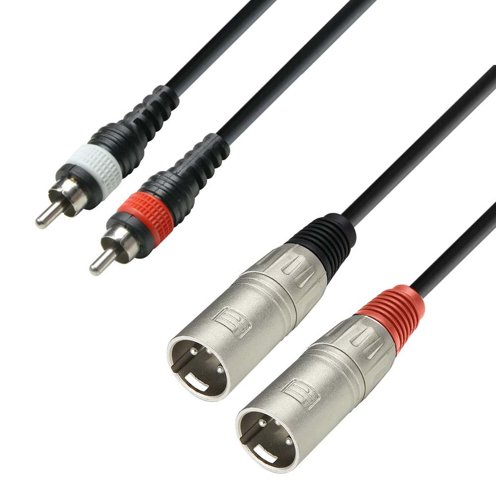 Adam Hall 3 Star TMC 0300 verloopkabel 2x XLR male naar 2x RCA 3m