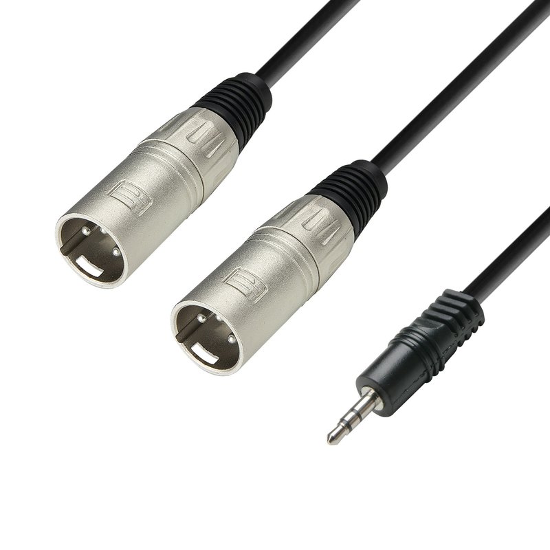 Adam Hall 3 Star YWMM 0100 verloopkabel 1x mini-jack naar 2x XLR male 1m 3 Star YWMM 0100 verloopkabel 1x mini-jack naar 2x XLR male 1m