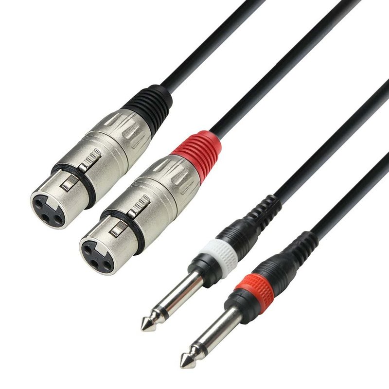 Adam Hall 3 Star TFP 0100 verloopkabel 2x XLR female naar 2x jack mono 1m 3 Star TFP 0100 verloopkabel 2x XLR female naar 2x jack mono 1m
