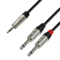 Adam Hall 4 Star YWPP 0150 Rean verloopkabel mini-jack naar 2x jack mono 1,5m 4 Star YWPP 0150 Rean verloopkabel mini-jack naar 2x jack mono 1,5m