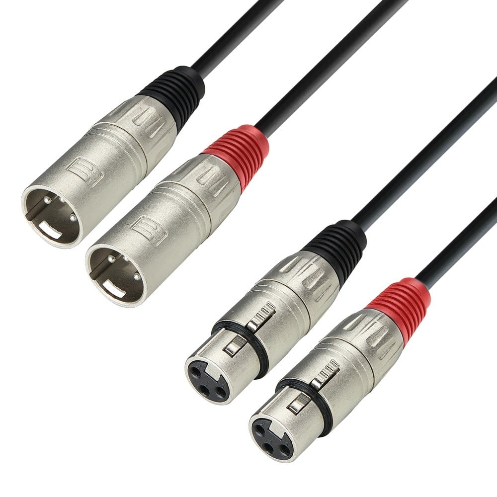 Adam Hall 3 Star TMF 0300 verloopkabel 2x XLR male naar 2x XLR female 3m