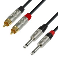 Adam Hall 4 Star TPC 0300 Rean verloopkabel 2x jack mono naar 2x RCA 3m 4 Star TPC 0300 Rean verloopkabel 2x jack mono naar 2x RCA 3m