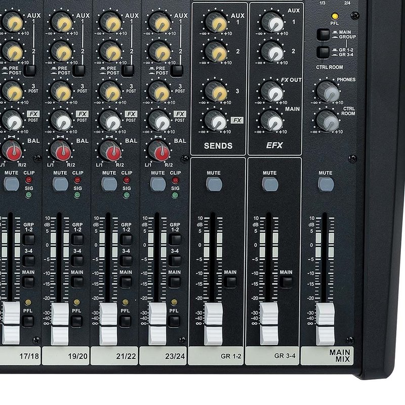 DAP GIG-244CFX 24-kanaals PA-mixer met effecten GIG-244CFX 24-kanaals PA-mixer met effecten