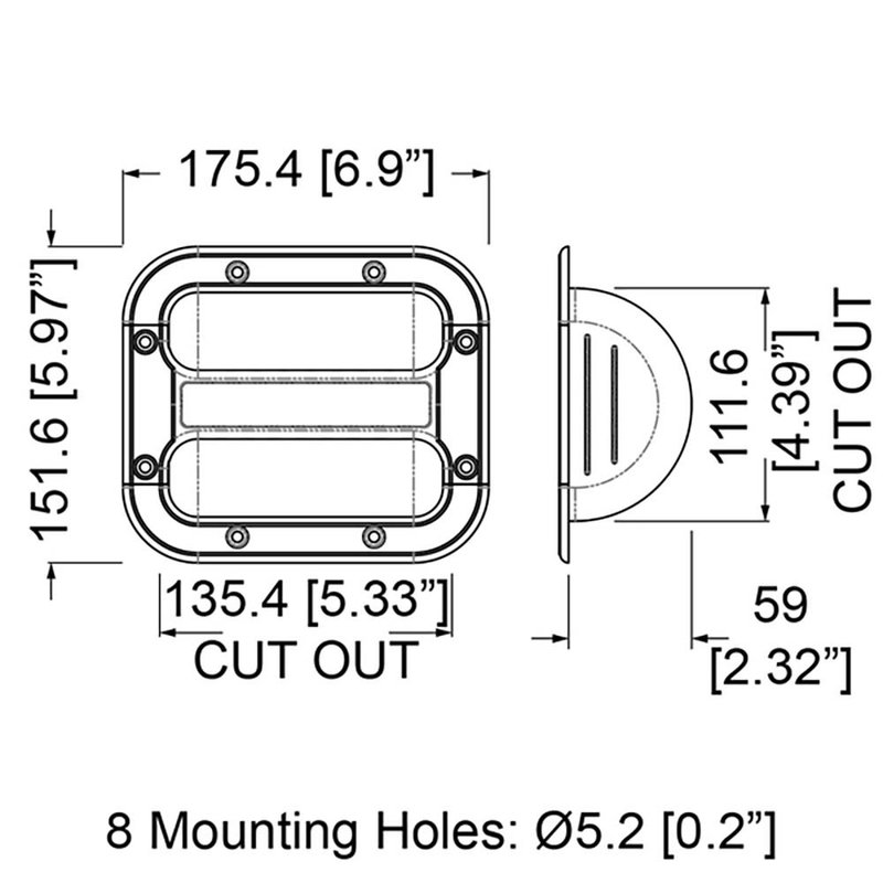 H1017 inbouw handvat ABS/aluminium