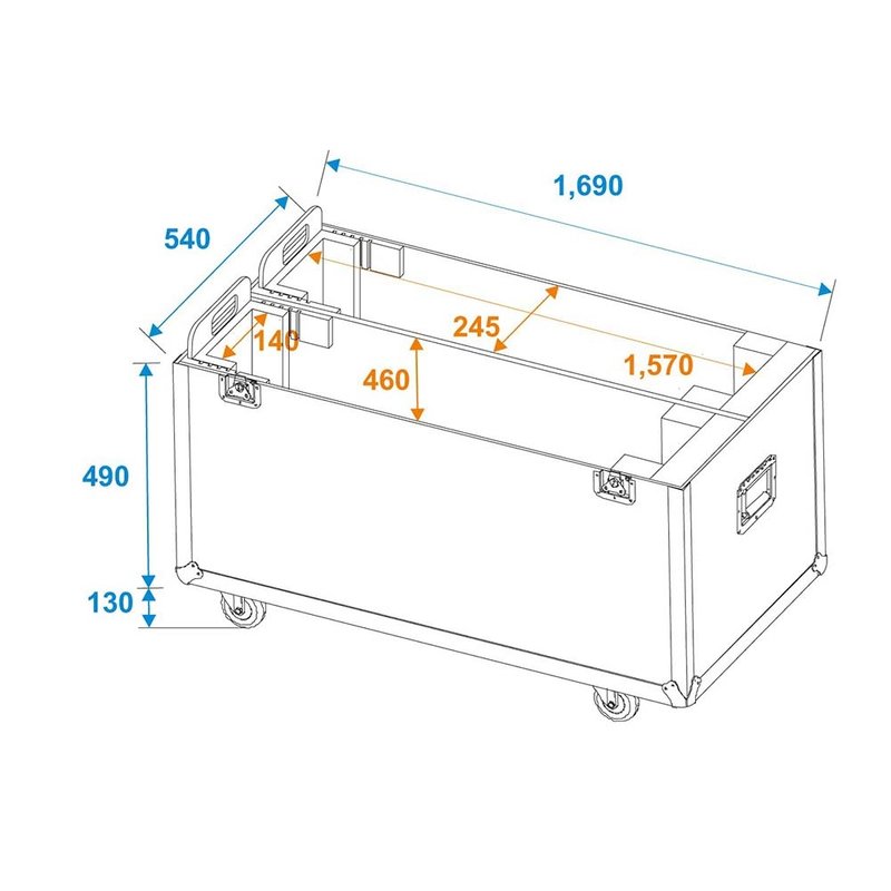 Flightcase 2x LCD ZL65 voor 2 LCD schermen tot 65"