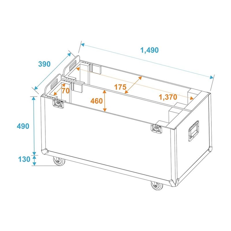 Flightcase 2x LCD ZL60 voor 2 LCD schermen tot 60"