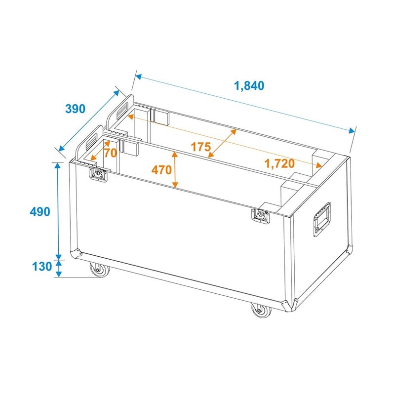 Flightcase 2x LCD ZL70 voor 2 LCD schermen tot 70"