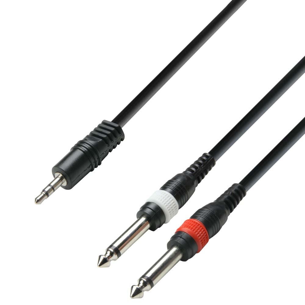 Adam Hall 3 Star YWPP 0300 verloopkabel 1x mini-jack naar 2x mono jack 3m afbeelding