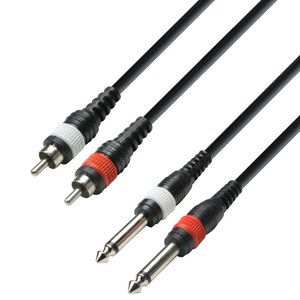 Adam Hall 3 Star TPC 0300 verloopkabel 2x jack mono naar 2x RCA 3m