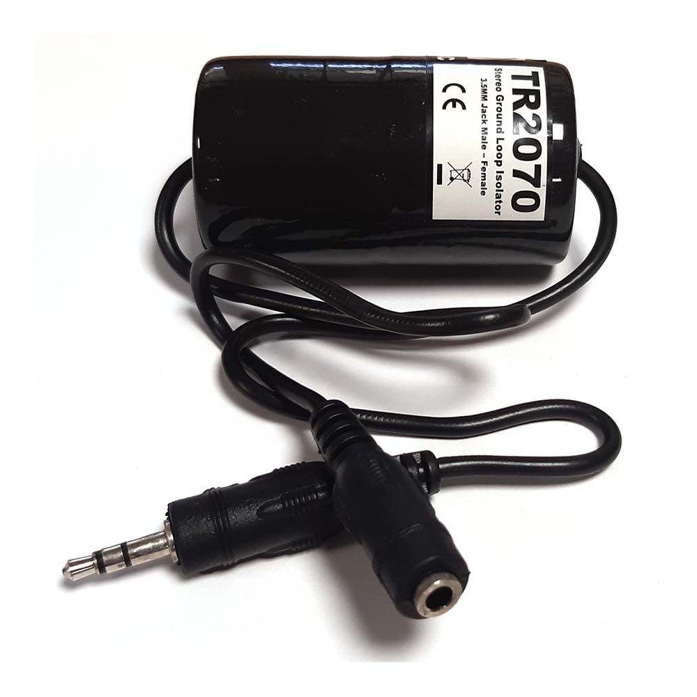 Audac TR2070 stereo line isolator 3,5 mm mini-jack male - female afbeelding