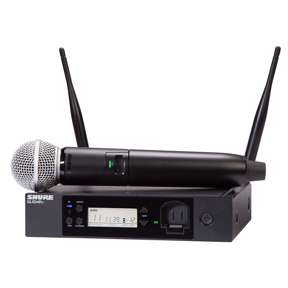 Shure GLXD24R+/SM58 draadloze SM58 microfoonset rackmount afbeelding