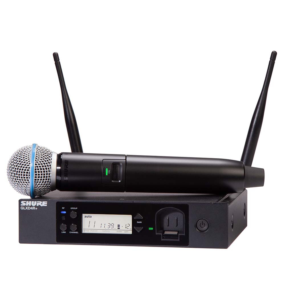 Shure GLXD24R+/B58 draadloze Beta 58A microfoonset rackmount afbeelding