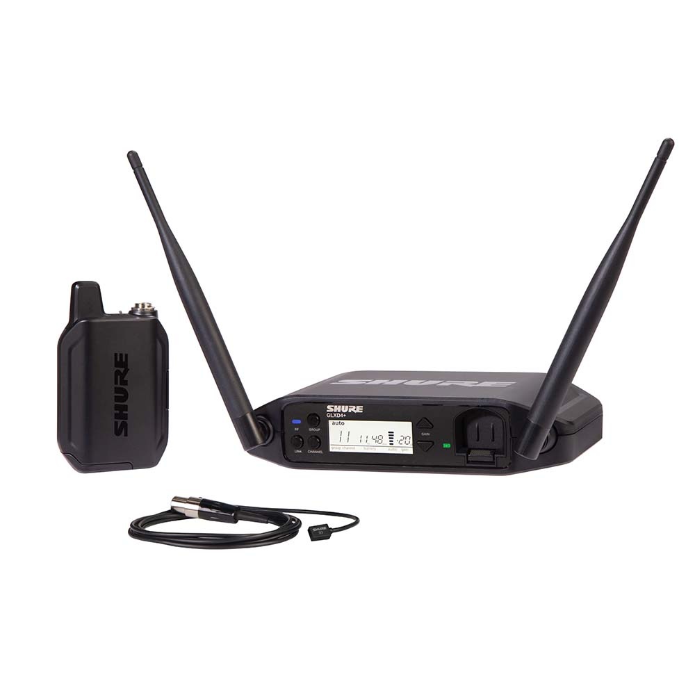 Shure GLXD14+/93 draadloze WL93 dasspeldmicrofoonset afbeelding