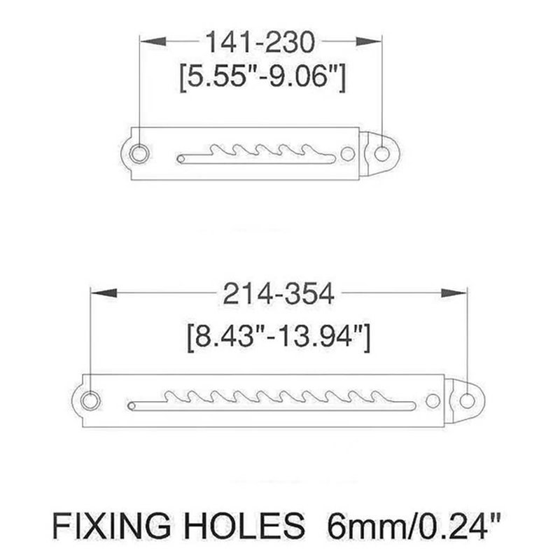 P1250-10 verstelbaar steunscharnier 214-354 mm (2 stuks)