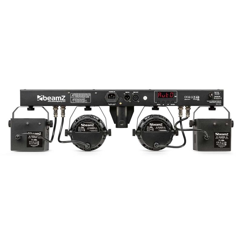 PartyBar2 met 2 RGBW LED-parren & 2 derby's op statief