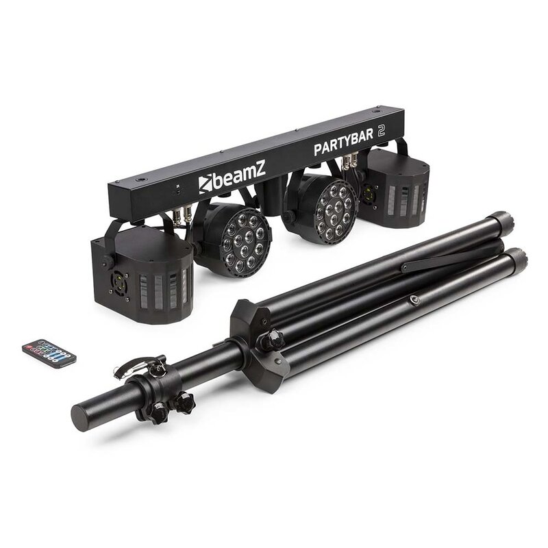 PartyBar2 met 2 RGBW LED-parren & 2 derby's op statief