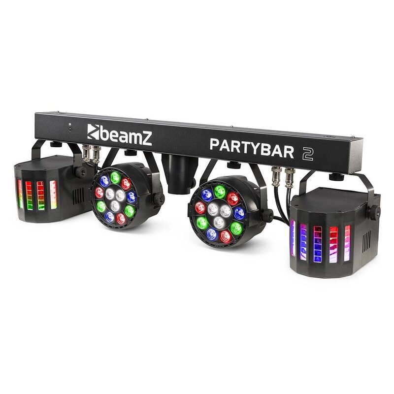 PartyBar2 met 2 RGBW LED-parren & 2 derby's op statief