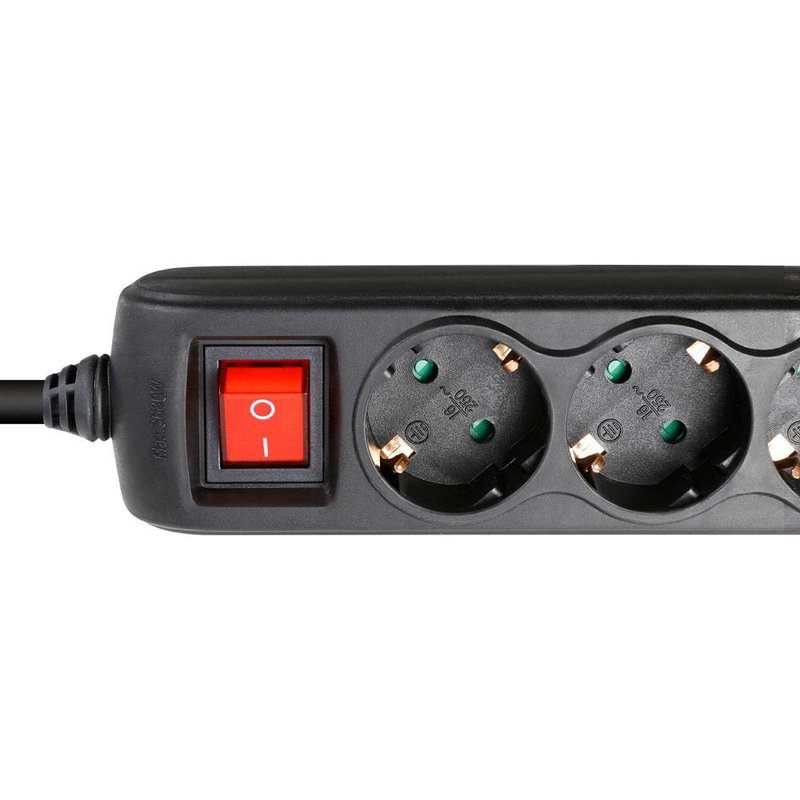 3-weg stroomverdeeldoos met schakelaar en USB-voeding