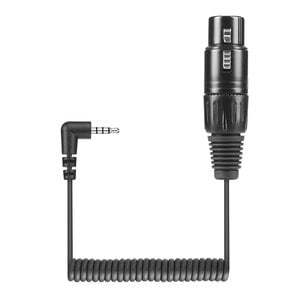 Sennheiser KA 600i gekrulde verloopkabel XLR female naar 3,5 mm TRRS mini-jack haaks