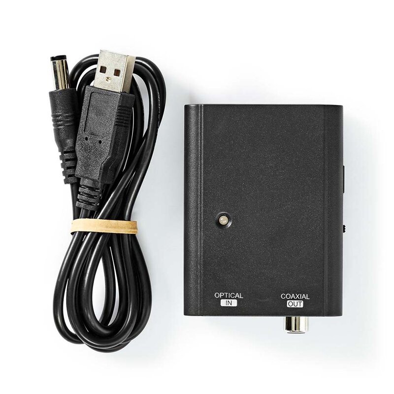 Digitale audioconverter 1-weg TosLink/S/PDIF naar RCA