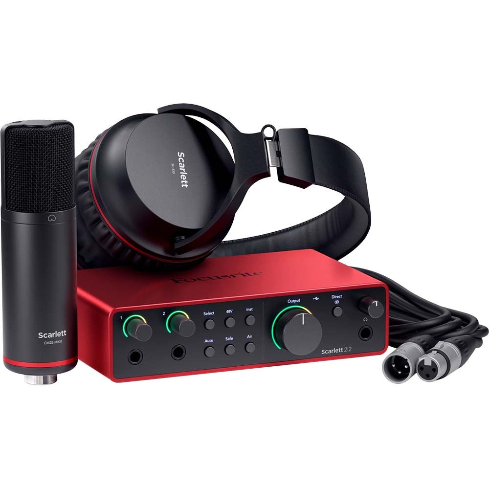 Focusrite Scarlett 2i2 Studio 4th Gen USB audio interfaceset afbeelding
