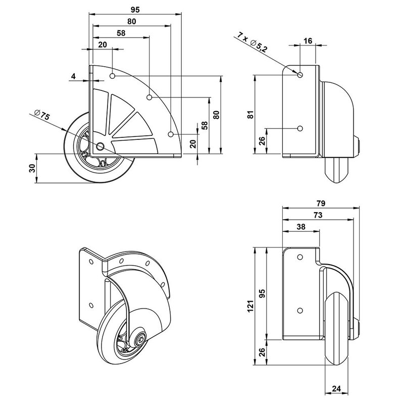 37500S Opbouw flightcase wiel