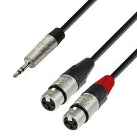 Adam Hall 4 Star YWFF 0180 Rean verloopkabel 2x XLR female naar 1x mini-jack 1,8m 4 Star YWFF 0180 Rean verloopkabel 2x XLR female naar 1x mini-jack 1,8m