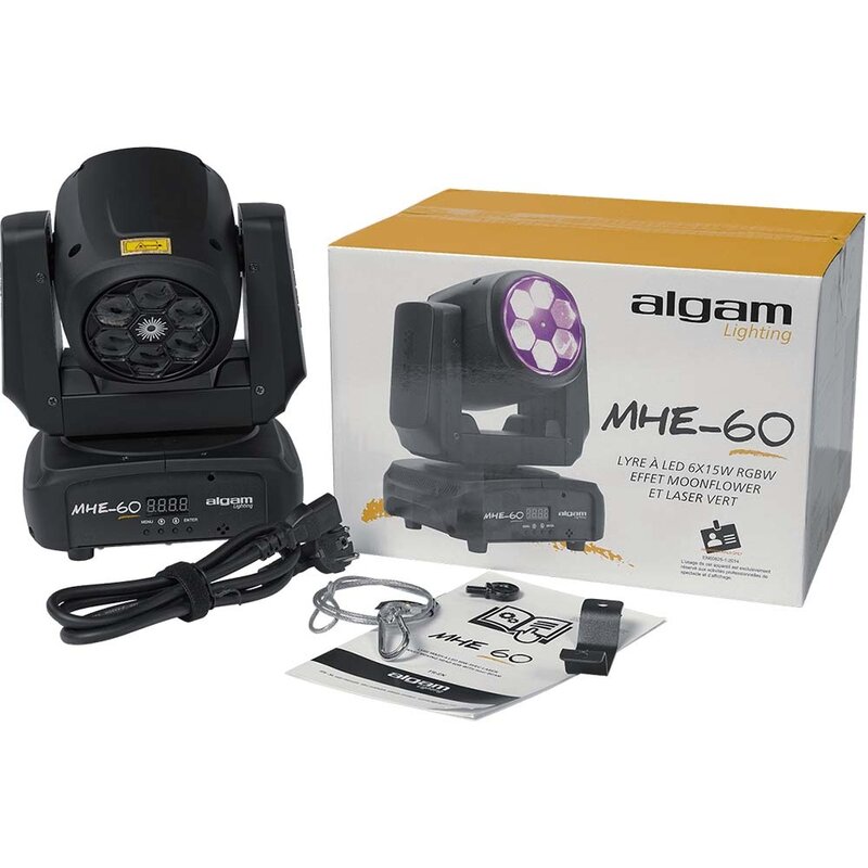 MHE-60 LED RGBW wash moving head met laser 6x 15W