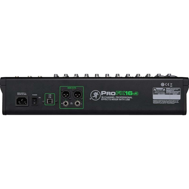 Mackie ProFX16v3 16-kanaals mengpaneel met USB-interface ProFX16v3 16-kanaals mengpaneel met USB-interface