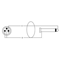 CPM 2.5 MP Neutrik verloopkabel 1x XLR male naar 1x jack mono 2,5m