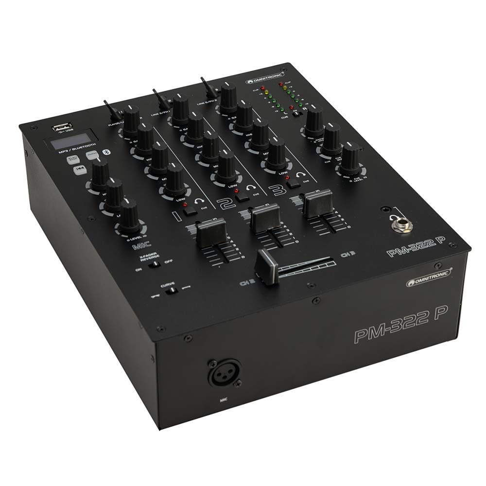 Omnitronic PM-322P 3-kanaals dj-mixer met BT en USB-speler afbeelding