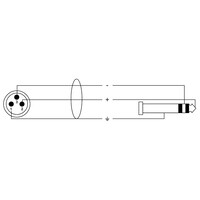 CPM 2.5 MV Neutrik verloopkabel 1x XLR male naar 1x jack stereo 2,5m
