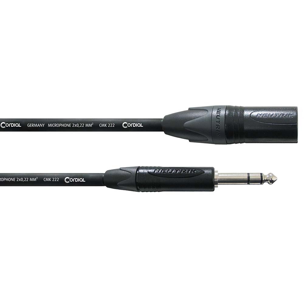 Cordial CPM 5 MV Neutrik verloopkabel 1x XLR male naar 1x jack stereo 5m afbeelding