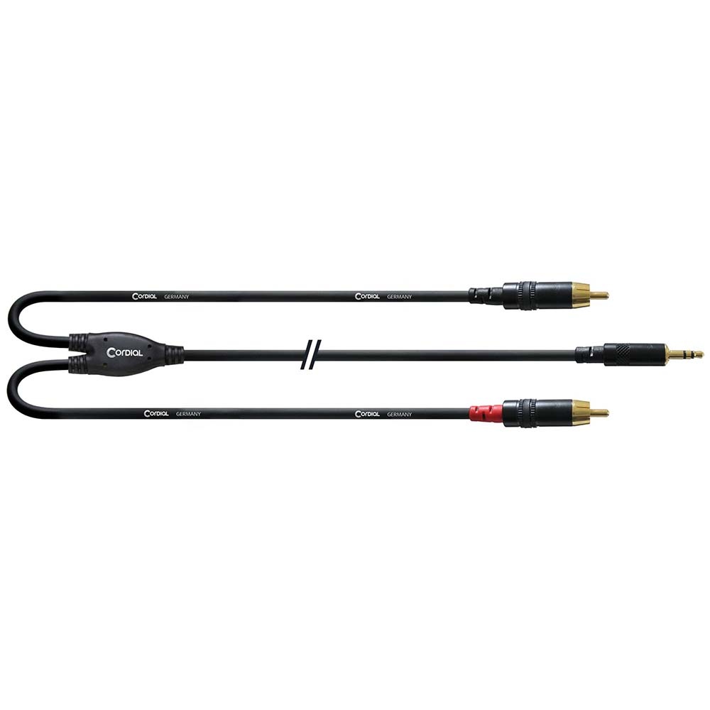 Cordial CFY 0.9 WCC Rean verloopkabel 2x RCA naar mini-jack 90cm afbeelding