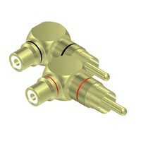 Procab VC215 haakse RCA verloopadapters female-male rood & zwart VC215 haakse RCA verloopadapters female-male rood & zwart