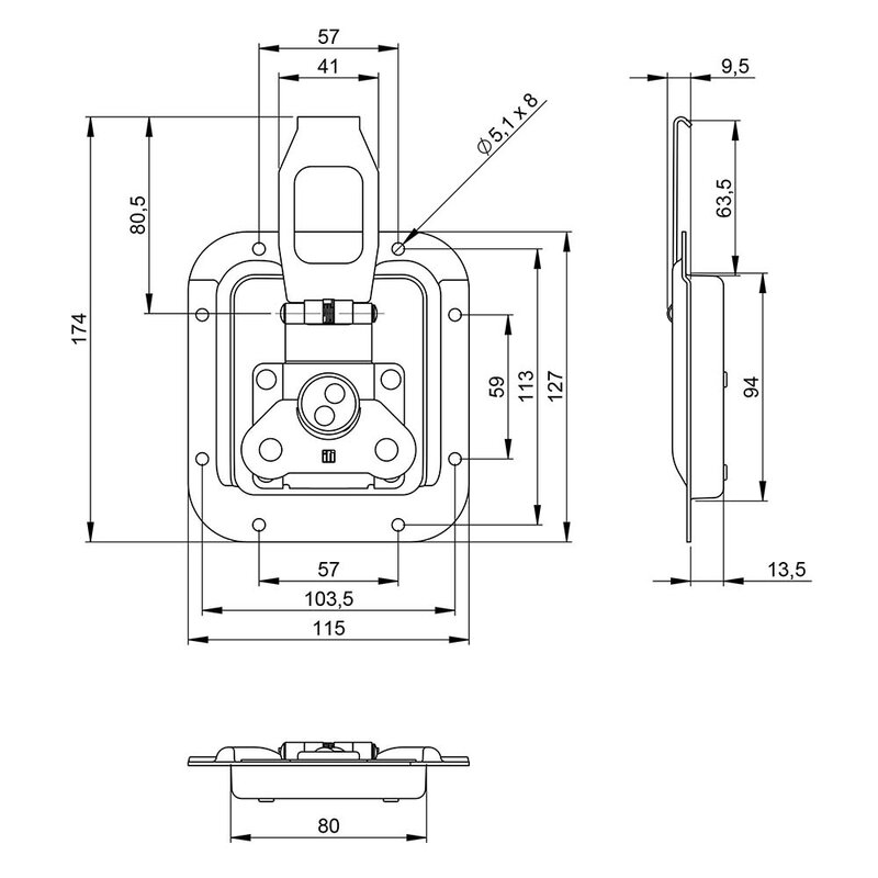 17302 Groot overlatch vlinderslot 14mm diep