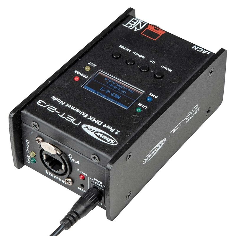 Net-2/3 Pocket 2-kanaals ArtNET-DMX node 3p XLR