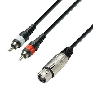 Adam Hall 3 Star YFCC 0600 verloopkabel 1x XLR female naar 2x RCA 6m