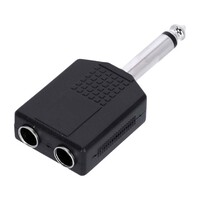 4 Star AY JF2 JM2 verloopadapter 1x jack mono male naar 2x jack mono female