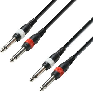 Adam Hall 3 Star TPP 0100 kabel 2x jack mono naar 2x jack mono 1m