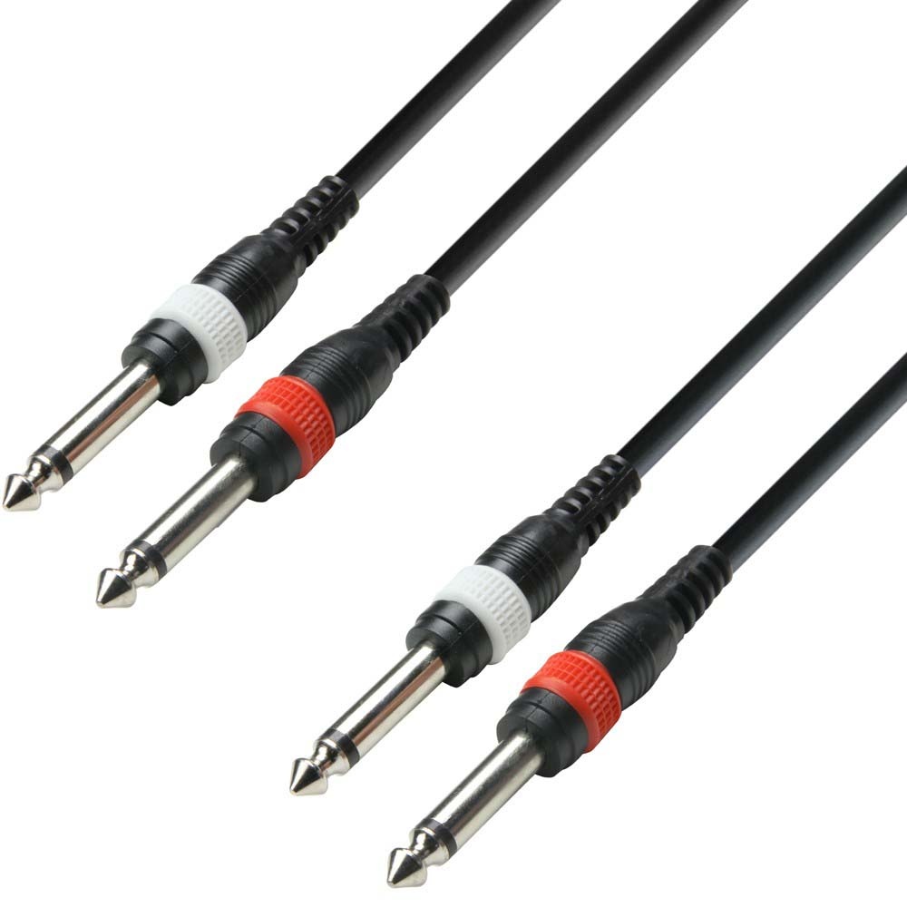 Adam Hall 3 Star TPP 0300 kabel 2x jack mono naar 2x jack mono 3m afbeelding