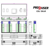 CDJ 3KA9 flightcase voor 2x CDJ-3000 + DJM-A9