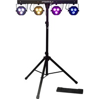 Algam Lighting Stagebar II met 4 RGB LED-parren & 4 stroboscoops op statief Stagebar II met 4 RGB LED-parren & 4 stroboscoops op statief