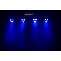 Stagebar II met 4 RGB LED-parren & 4 stroboscoops op statief