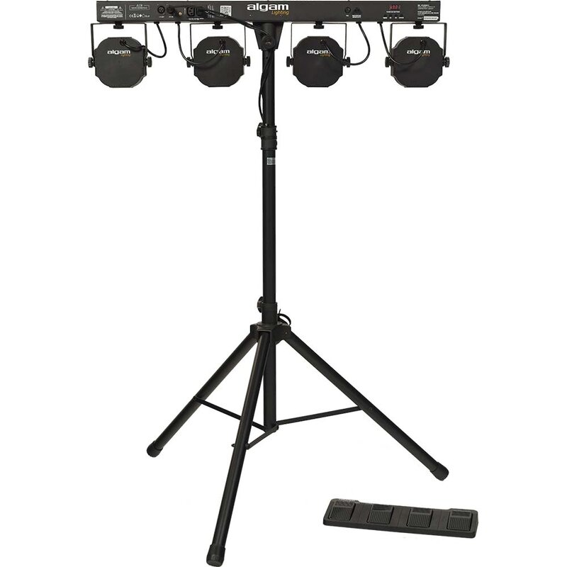 Stagebar II met 4 RGB LED-parren & 4 stroboscoops op statief