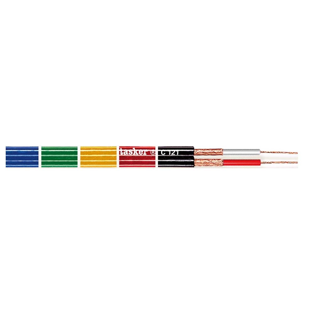 Tasker C121 afgeschermde platte audiokabel 2x0,25mm zwart 100m afbeelding