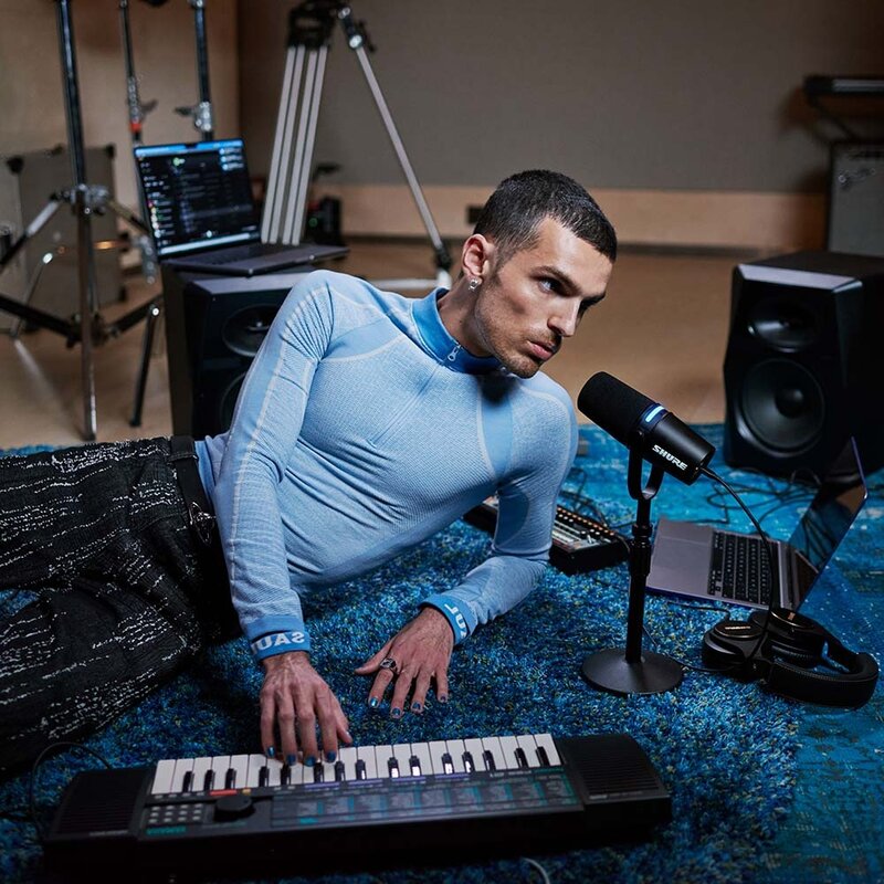 MV7+ podcast-microfoon zwart