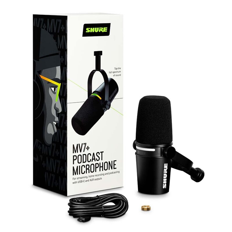 MV7+ podcast-microfoon zwart
